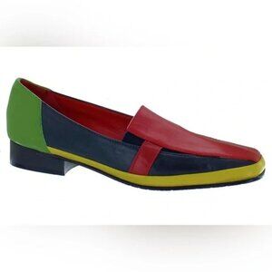 Amalfi size 8 Women’s Leather Loafers Italy Color Blocking Rare Y2K Retro